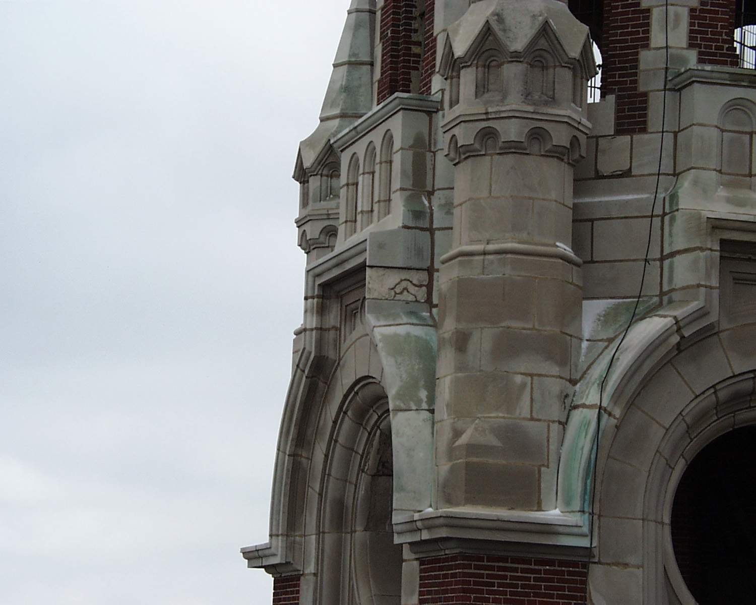 Holy Hill historical building restoration - West tower east elevation upper area copy